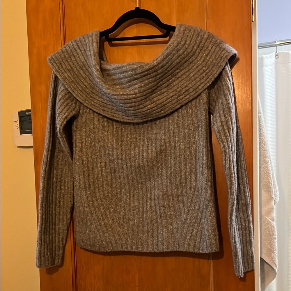 Gray Ribbed Women's Sweater